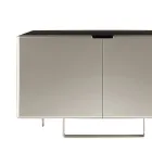 Madia da Soggiorno con 2 Ante in Finitura Nichel Made in Italy - Ulles Viadurini