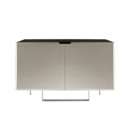 Madia da Soggiorno con 2 Ante in Finitura Nichel Made in Italy - Ulles Viadurini