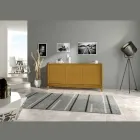 Madia da Soggiorno con 3 Ante in Finitura Frassino Tinto Made in Italy - Striade Viadurini
