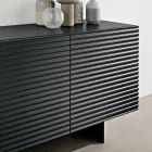 Madia da Soggiorno con 3 Ante in MDF Rivestito in PVC Laccato Made in Italy - Desideria Viadurini
