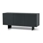 Madia da Soggiorno con 3 Ante in MDF Rivestito in PVC Laccato Made in Italy - Desideria Viadurini