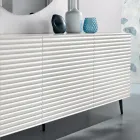 Madia da Soggiorno con 3 Ante in MDF Rivestito in PVC Laccato Made in Italy - Desideria Viadurini