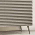 Madia da Soggiorno con 3 Ante in MDF Rivestito in PVC Laccato Made in Italy - Desideria Viadurini