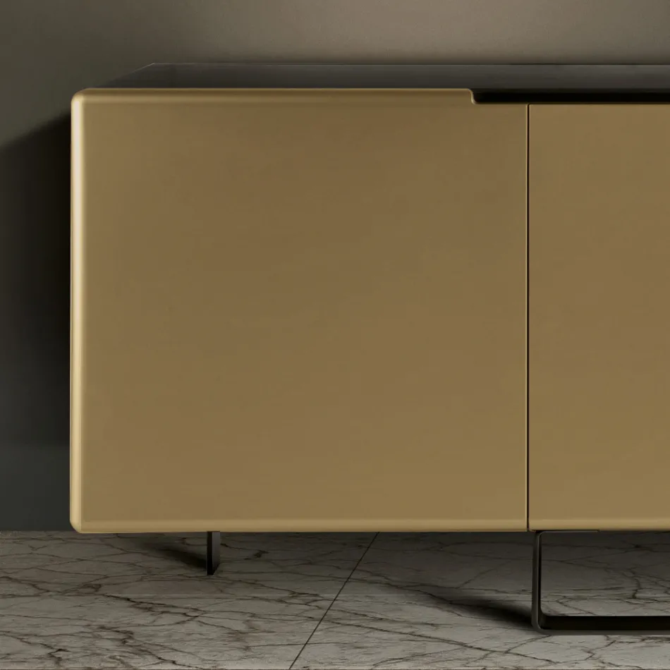 Madia da Soggiorno con 4 Ante in Diverse Finiture Made in Italy - Heidi Viadurini