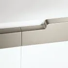 Madia da Soggiorno con 4 Ante in MDF Finitura Bianca e Nichel Made in Italy - Emie Viadurini