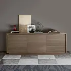 Madia da Soggiorno in Legno Finitura Fumo con Ante Made in Italy - Ramisia Viadurini