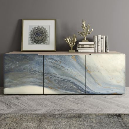 Madia da Zona Living con 3 Ante in Diverse Finiture Made in Italy - Ole Viadurini