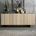 Madia da Zona Living con 3 Ante in Finitura Sabbia Made in Italy - Jan Viadurini