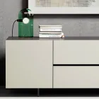 Madia Impiallacciata con Gambe Metacrilato Made in Italy - Frank Viadurini