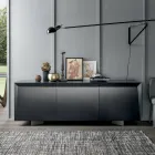 Madia in Legno 3 Ante con Bordo Inclinato e Piano in Ceramica - Mondolfo Viadurini