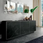 Madia in Legno con 2 o 3 Ante in Laminato HPL Made in Italy - Fiorenza Viadurini