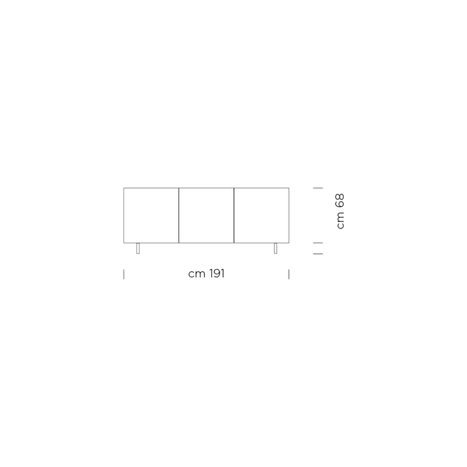 Madia in Legno con 2 o 3 Ante in Laminato HPL Made in Italy - Fiorenza Viadurini