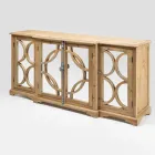 Madia in Legno di Pino Naturale Invecchiato con Ante a Specchio - Agnone Viadurini