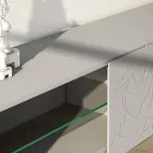 Madia in Mdf Grigio Chiaro con Piedini in Vetro Made in Italy - Germena Viadurini