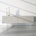 Madia in Mdf Grigio Chiaro con Piedini in Vetro Made in Italy - Germena