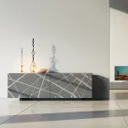 Madia in Mdf Laccato Fango Opaco con Base a Zoccolo Made in Italy - Arise Viadurini