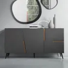 Madia in Nobilitato e Mdf con Inserti in Laminato Made in Italy - Gordita Viadurini