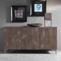 Madia Moderna a Tre Ante in Nobilitato Bronzo o Grigio Made in Italy – Clemente