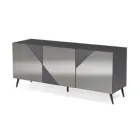 Madia Moderna con Ante in Mdf Rivestite in Specchio Made in Italy - Morgana Viadurini