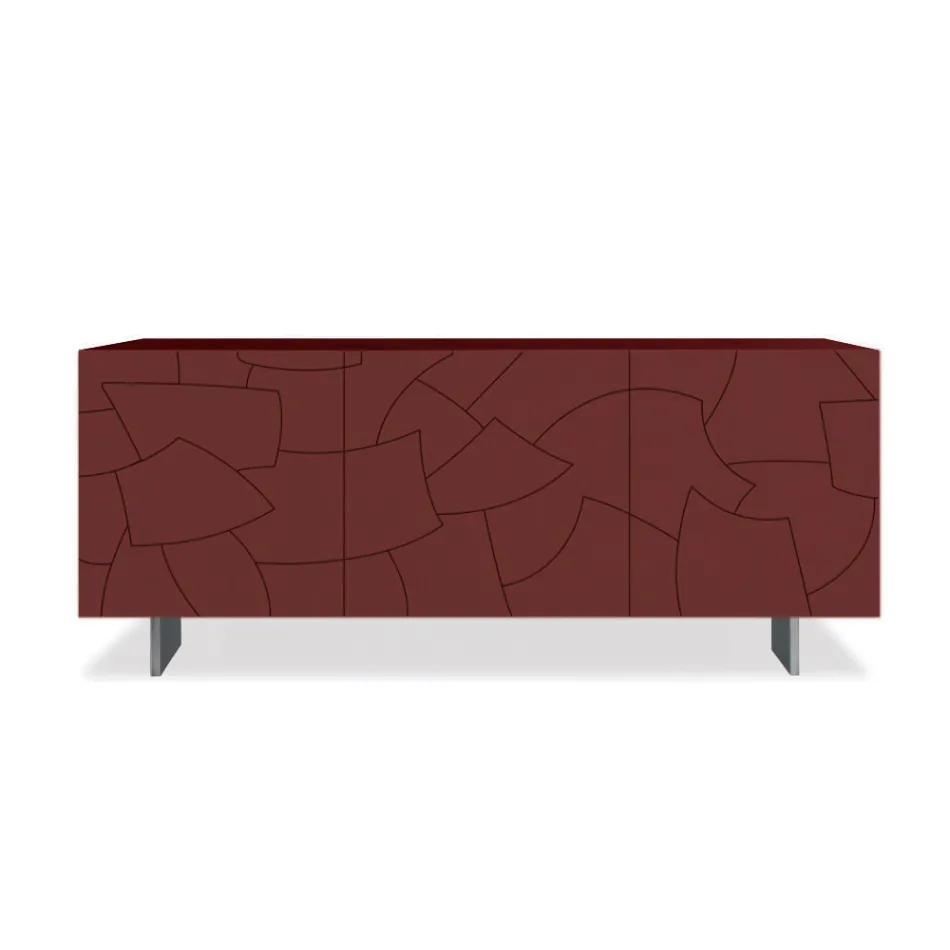 Madia Moderna in Legno di Frassino Impiallacciato Made in Italy - Galassia Viadurini