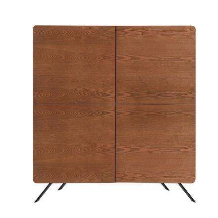 Madia Salotto Struttura Mdf e Legno Massello 4 Ante Made in Italy - Rosalba Viadurini