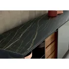 Madia Soggiorno in Vetro Fumè con Anta a Specchio Bronzo Made in Italy – Sciocca Viadurini