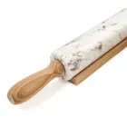 Mattarello in Marmo con Maniglie in Legno Made in Italy - Senni Viadurini