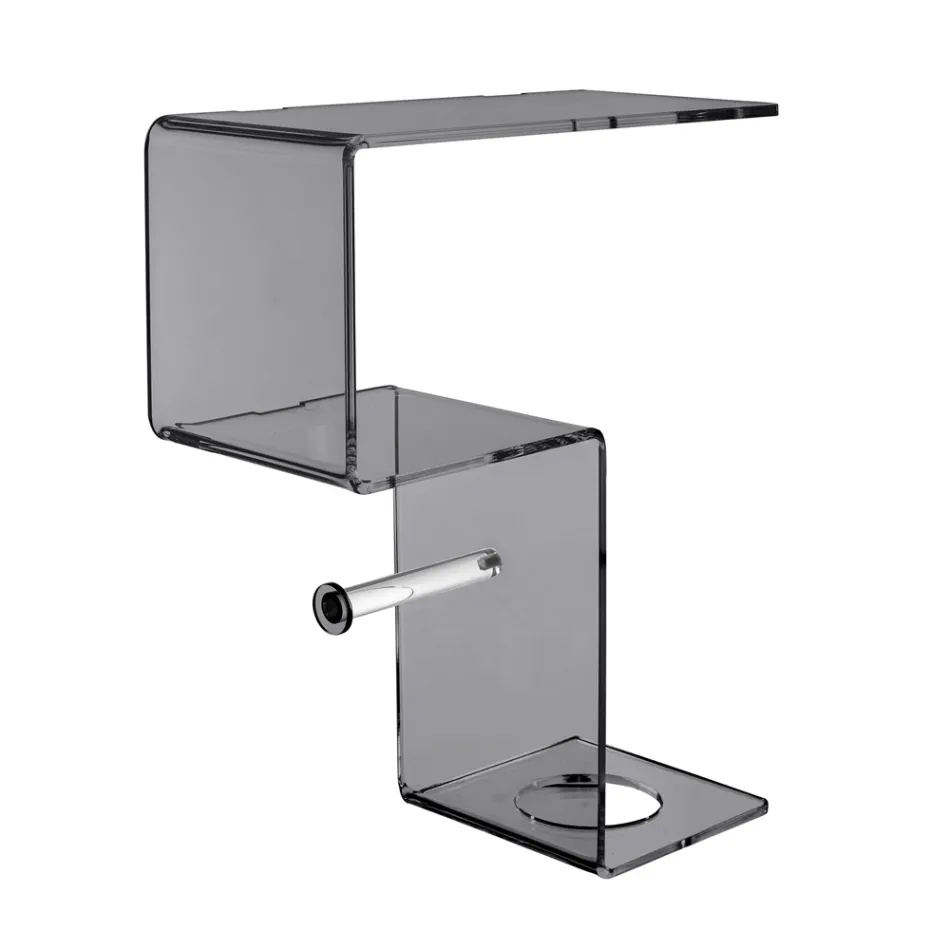 Mensola per il Bagno con Porta Rotolo e Porta Scopino Made in Italy - Paperone Viadurini