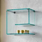 Mensole a Muro in Vetro Trasparente Design Versatile Elegante 2 Pezzi - Rullo Viadurini