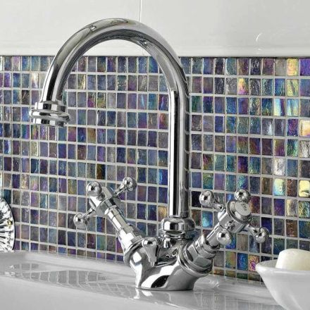 Miscelatore 1 Foro Lavabo a Bocca Alta in Ottone Vintage Made in Italy – Elisea Viadurini