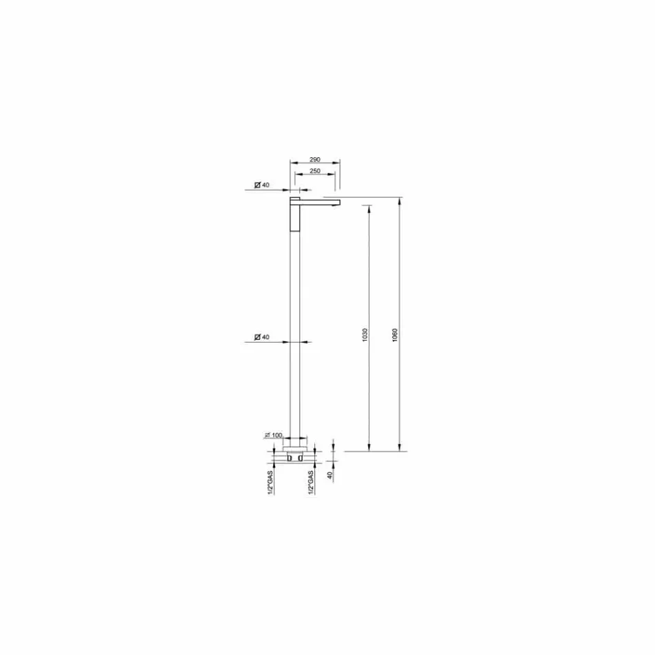 Miscelatore in Ottone per Lavabo da Terra di Design Made in Italy - Panela Viadurini