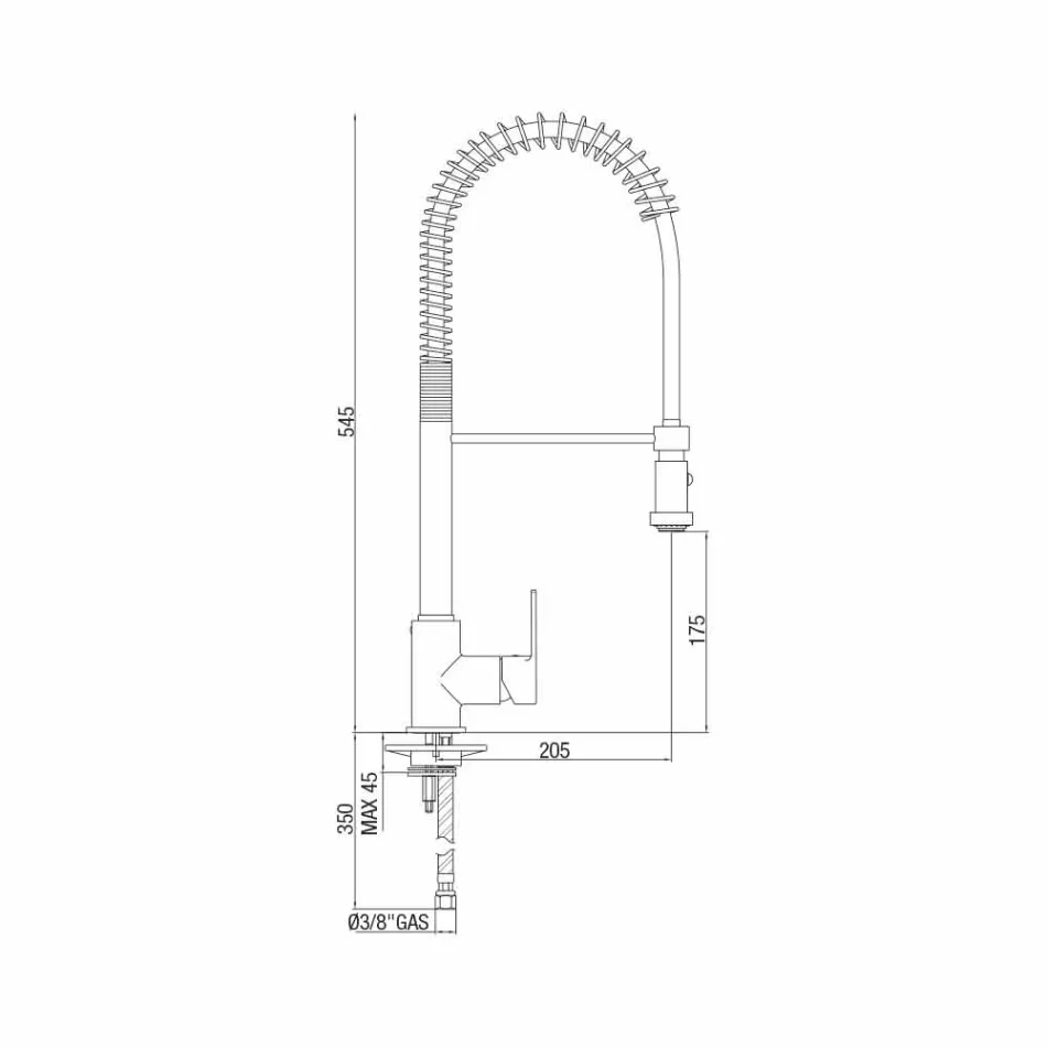 Miscelatore Lavabo da Cucina con Tubo Orientabile in Ottone Made in Italy - Cory Viadurini