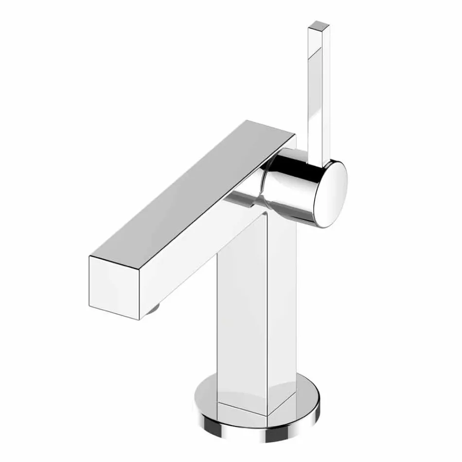 Miscelatore Moderno per Lavabo Bagno in Metallo Finitura Cromata - Girino Viadurini