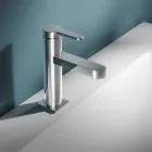 Miscelatore Monocomando Lavabo Design Piatto in Ottone Cromato - Agenore Viadurini