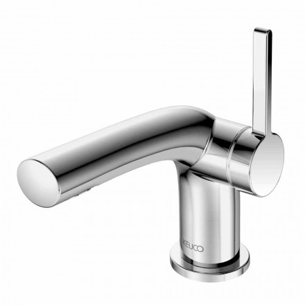 Miscelatore Monocomando Moderno per Lavabo Bagno con Scarico in Metallo - Pinto Viadurini