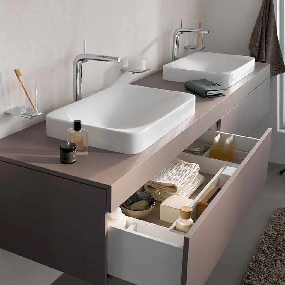 Miscelatore Monocomando Moderno per Lavabo Senza Scarico in Metallo - Pinto Viadurini