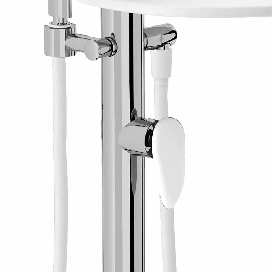 Miscelatore per Bordo Vasca a Colonna in Ottone di Design Made Italy - Benello Viadurini