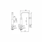 Miscelatore per Lavabo a Canna Alta Prolunga 7cm Made in Italy - Panela Viadurini