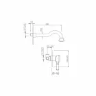 Miscelatore per Lavabo a Muro in Ottone Made in Italy - Neno Viadurini