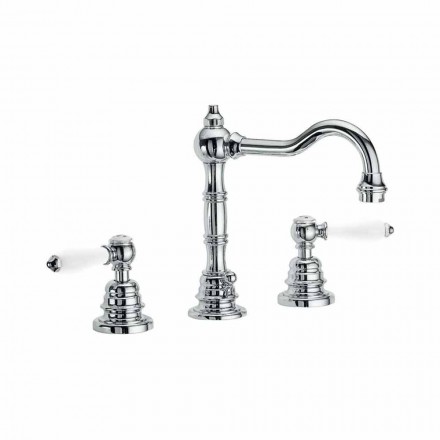 Miscelatore per Lavabo Bagno da Appoggio in Ottone Cromato Made in Italy - Binsu Viadurini