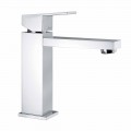 Miscelatore per Lavabo Bagno in Ottone Cromato Squadrato Made in Italy - Medida