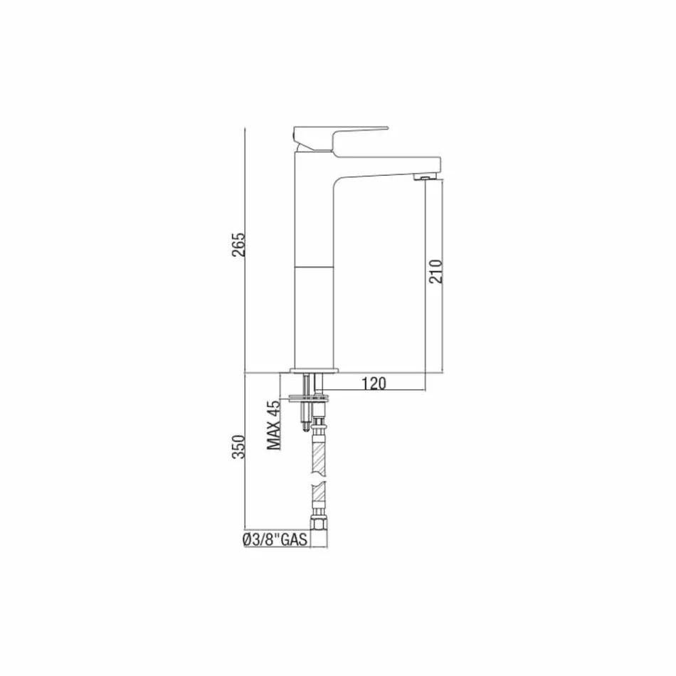 Miscelatore per Lavabo Bagno Senza Scarico in Ottone Made in Italy - Sindra Viadurini