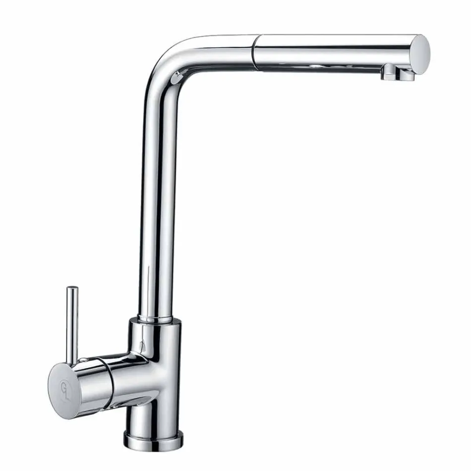Miscelatore per Lavabo in Ottone con Doccetta in ABS Made in Italy - Kalid Viadurini