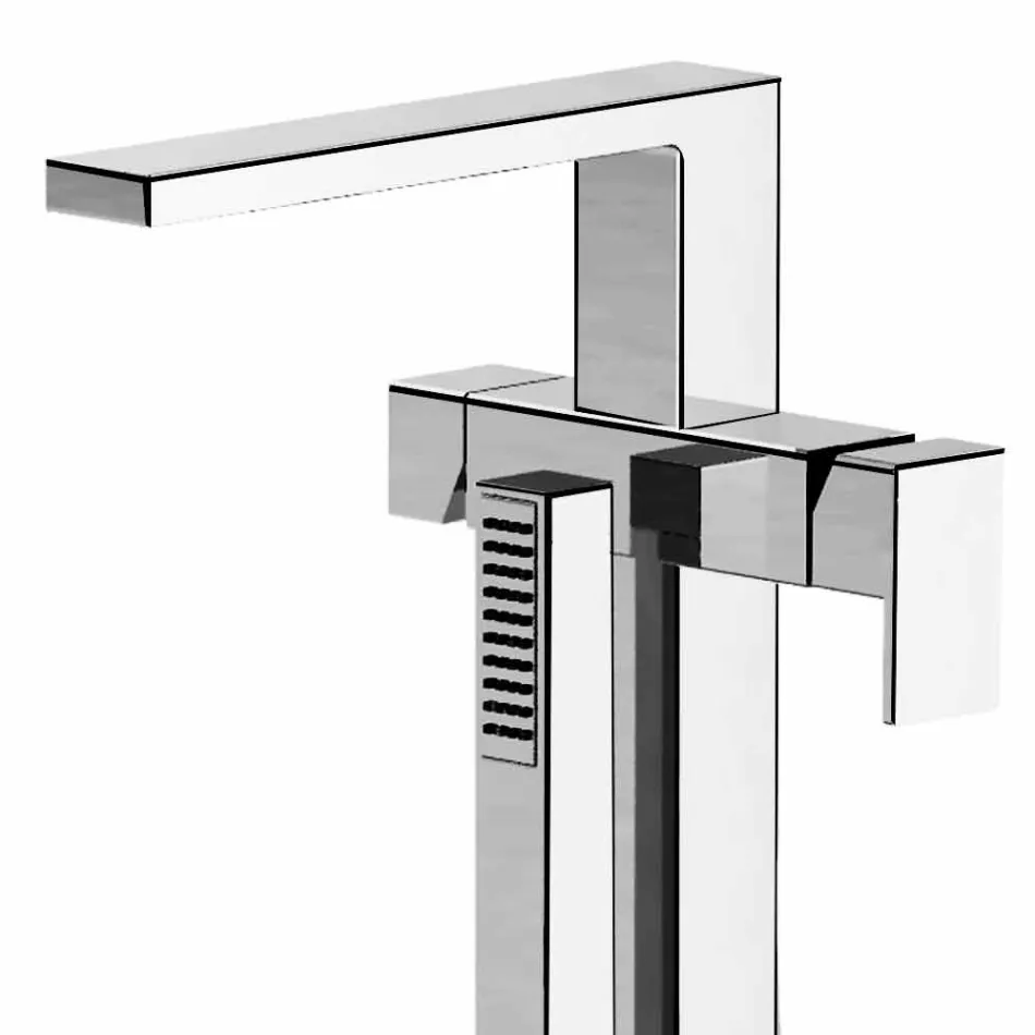Miscelatore Per Vasca da Bagno a Pavimento Moderno Made in Italy - Pirio Viadurini