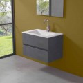 Mobile a Sospensione per il Bagno con Lavabo Integrato in 3 Dimensioni - Marione