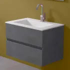 Mobile a Sospensione per il Bagno con Lavabo Integrato in 3 Dimensioni - Marione Viadurini