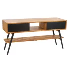 Mobile Bagno a Terra Moderno con Cassettiera Color Nero Design - Hamadou Viadurini