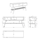 Mobile Bagno Bianco in Teak Naturale Design Moderno con Cassetti Bianchi - Hamadou Viadurini