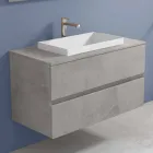 Mobile Bagno con Lavabo a Incasso, Design Moderno a Sospensione - Casimira Viadurini