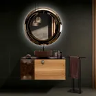 Mobile Bagno Sospeso 100 cm in Vetro 8 mm Temperato e Rovere Europeo - Excelsior Viadurini